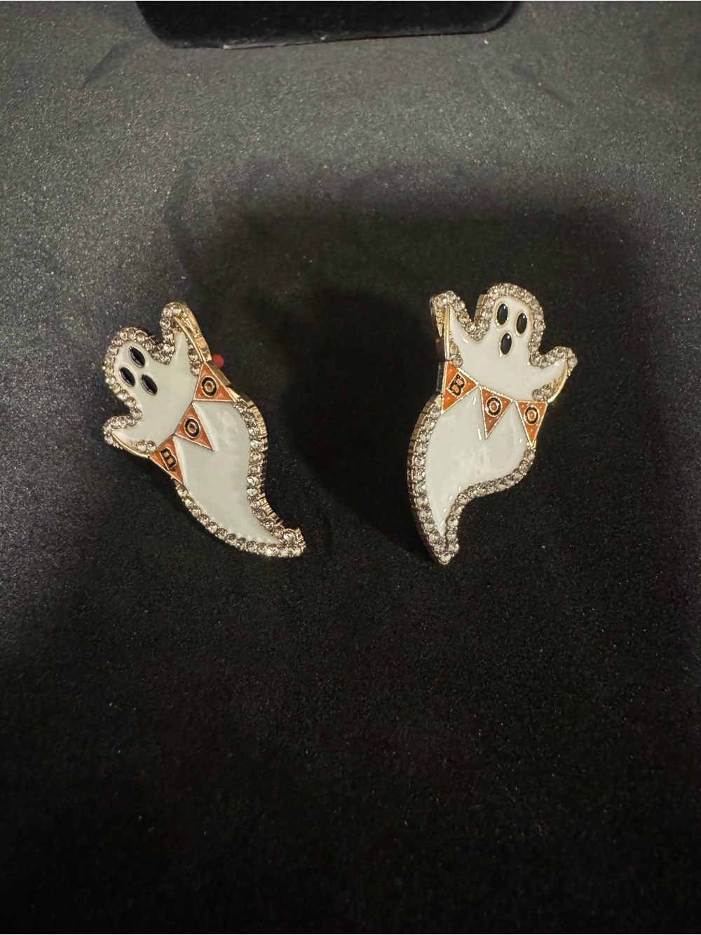 Enamel coated ghost earrings